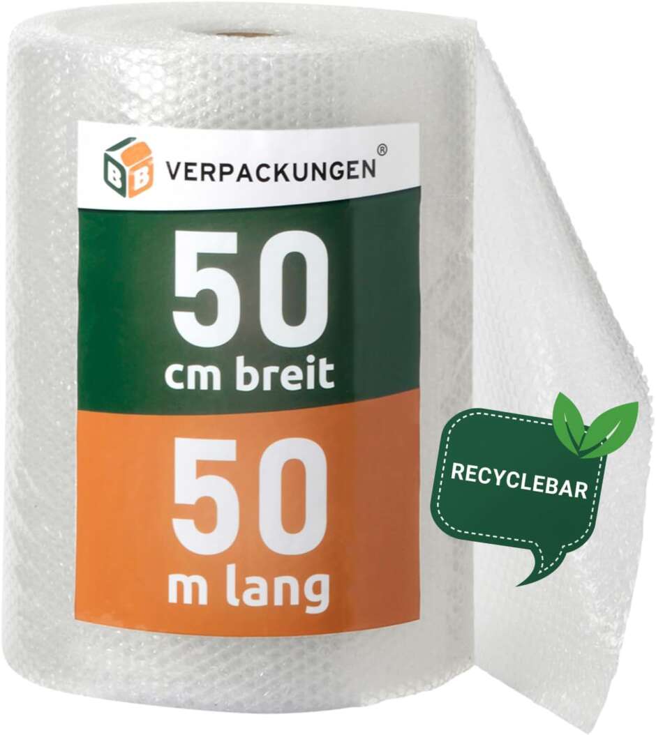 Luftpolsterfolie 0,5 x 50 m (Typ 60, Versandfolie, Polsterfolie zum Schutz von empfindlichen Gegenständen, recycelbar) – Bild 7