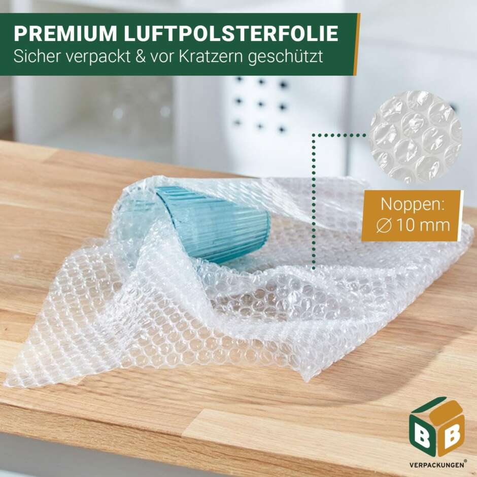 Luftpolsterfolie 0,5 x 50 m (Typ 60, Versandfolie, Polsterfolie zum Schutz von empfindlichen Gegenständen, recycelbar) – Bild 4