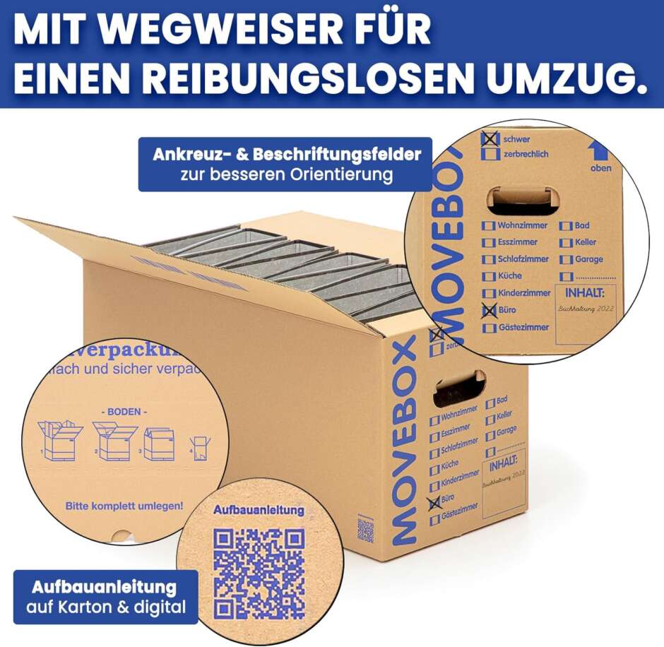 Umzugskartons Movebox 2-wellig doppelter Boden in Profi Qualität – Bild 7